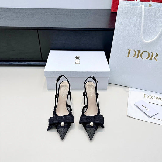 CD 26 Slingback 85 Black Mesh Leather 622212