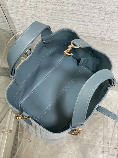CD 2026 Toujours Bag Blue Grey Suede Leather 286497