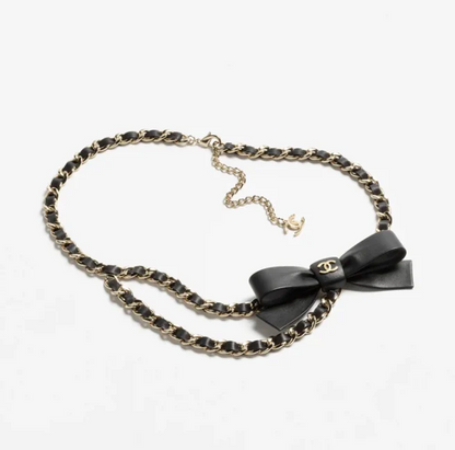 Chanel 2025 Chain Belt Black mix Gold Metal Calfskin