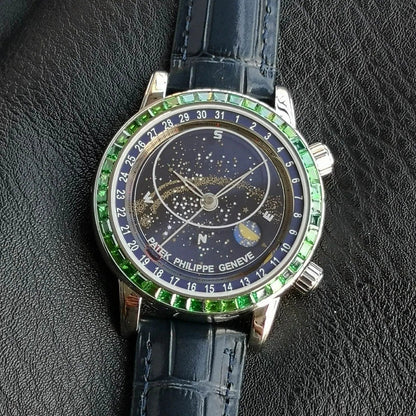 Patek Philippe Celestial Grand Complication 44mm Green Gemstones Blue Dial