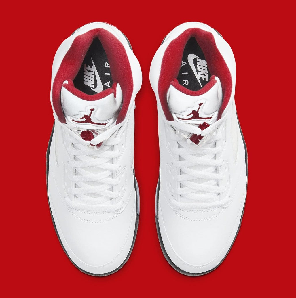 Jordan 5 Retro Fire Red Silver Tongue Sneakers - Retro Classic