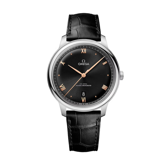 De Ville Prestige 40mm - Black on Leather Strap
