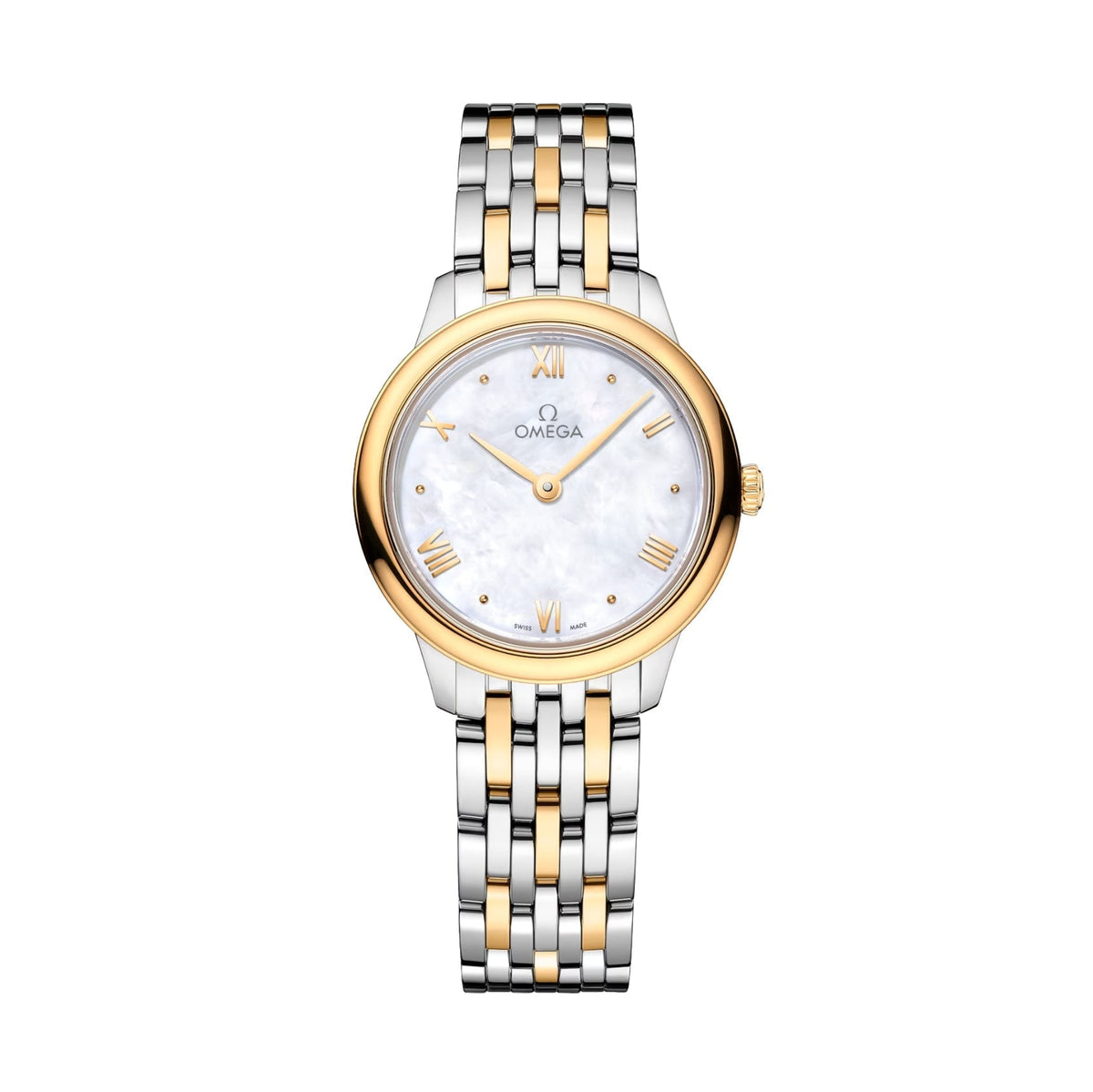 De Ville Prestige Two-Tone 27.5mm - White, Mother-of-Pearl on Bracelet