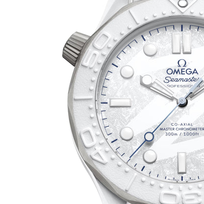 Seamaster Diver 300M Milano Cortina 2026 43.5mm - White on Rubber Strap
