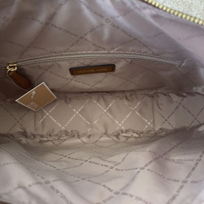 NWT Michael Kors Large Dover Half Moon Shoulder Bag In Brown