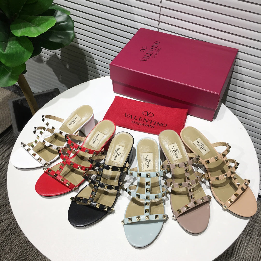 Valentino Rockstud Slide Sandal Leather 239516