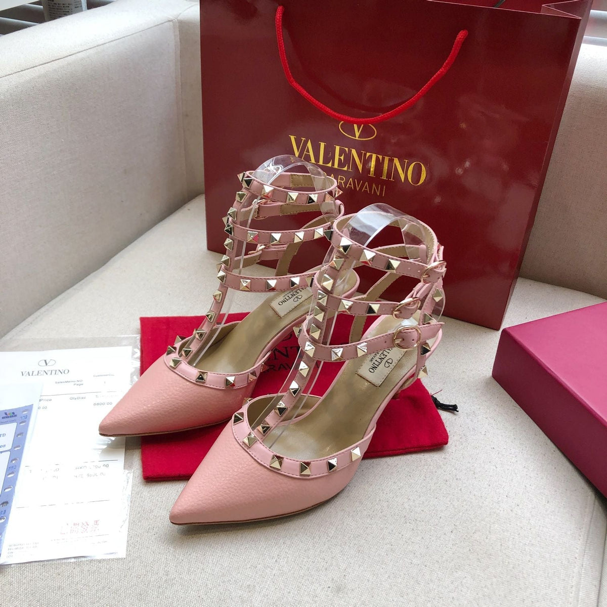 Valentino Rockstud Caged Pump Leather