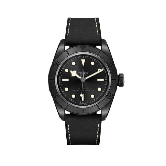 Black Bay Ceramic 41mm - Black on Hybrid Leather/Rubber Strap w/ Extra Fabric Strap