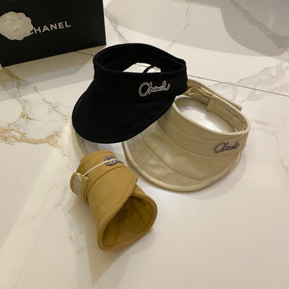 CHANEL Cotton Linen Open-top Hat