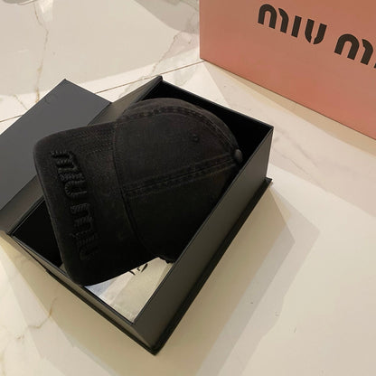 MiuMiu Distressed Washed Baseball Cap
