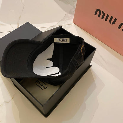 MiuMiu Distressed Washed Baseball Cap