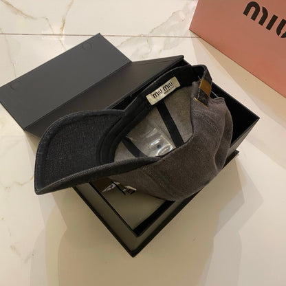 MiuMiu Baseball Cap, Distressed and Washed