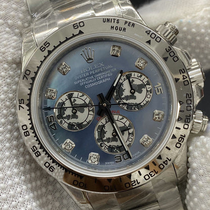 DAYTONA STAINLESS STEEL CUSTOM MOP DIAL DIAMOND NUMERALS
