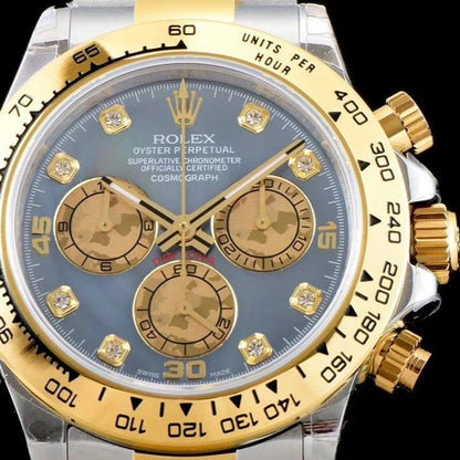 DAYTONA GOLD STEEL CUSTOM MOP DIAL DIAMOND NUMERALS